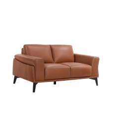 Lucca Top Grain Leather Loveseat Cognac